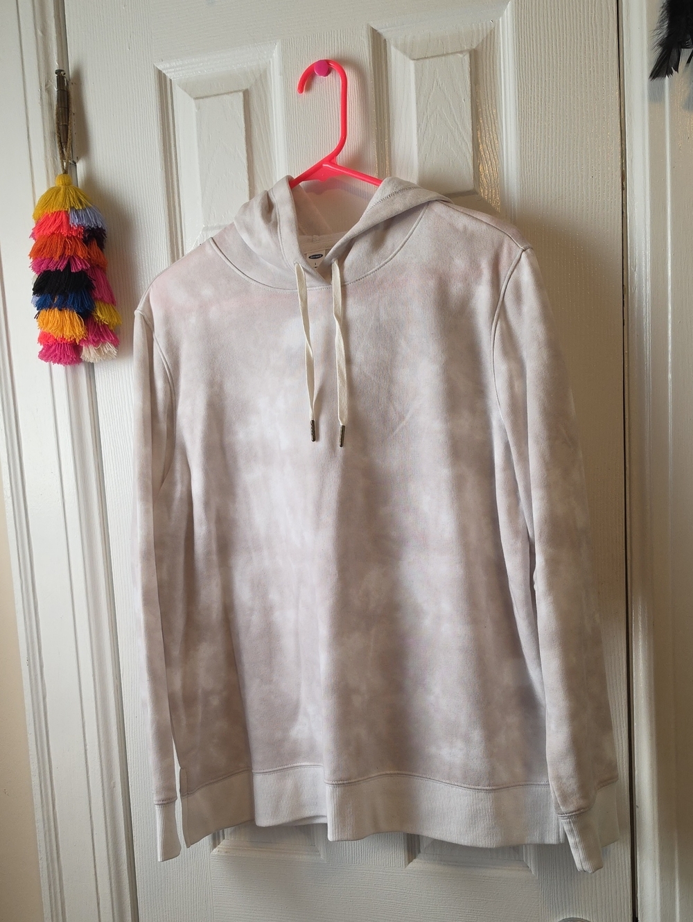 NWOT Old Navy WOMEN'S Subtle Light Tie-Dye Crewneck Hoodie - Cream